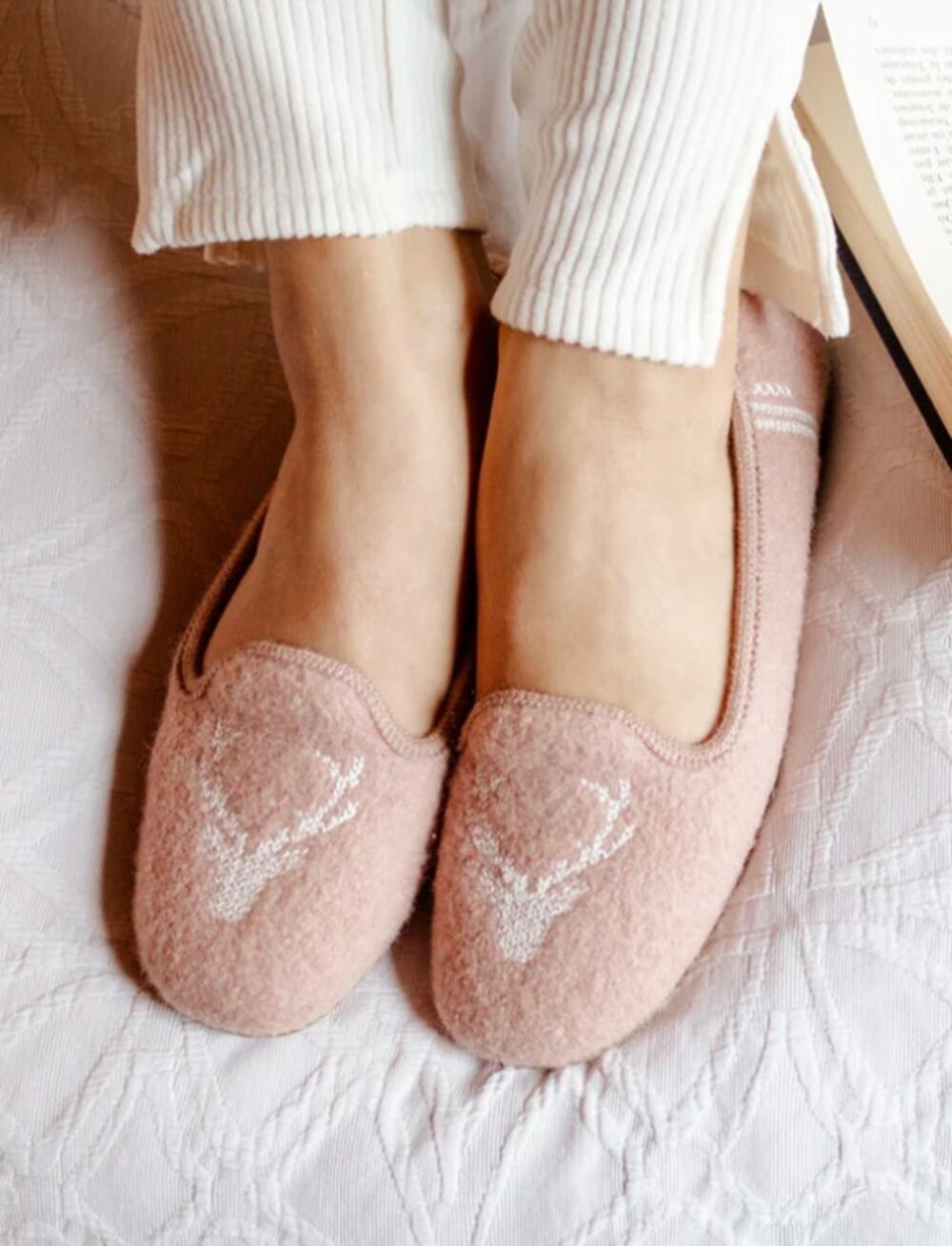 Living Kitzbuhel Womens Buck Slippers EU 36 US 5.5 Pink Wool NWOB